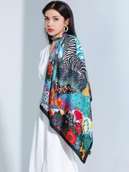 Luxury Brand Square Silk Scarf Women Satin Print Hijab Scarves Muslim Pareo Bandana Female Shawl Wrap Headband Foulard 90*90cm