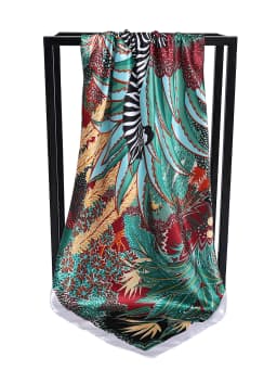 Luxury Brand Square Silk Scarf Women Satin Print Hijab Scarves Muslim Pareo Bandana Female Shawl Wrap Headband Foulard 90*90cm