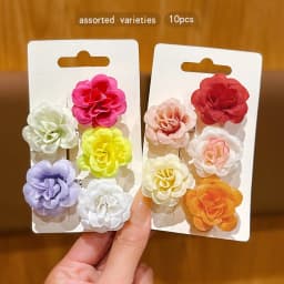 10 Sweet and Cute Colorful Random Flower Hair Clips for Daily Use Hair Accessories