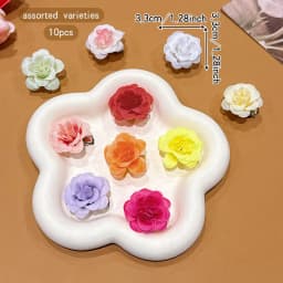 10 Sweet and Cute Colorful Random Flower Hair Clips for Daily Use Hair Accessories
