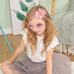 3Pcs/set Cute Girl Bow Hairclips Retro Flower Sunglasses for Kids Printing Handmade Hairgripes Kids Headwear Glasses Accessories