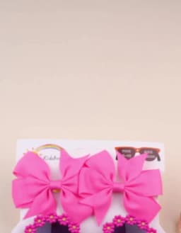 3Pcs/set Cute Girl Bow Hairclips Retro Flower Sunglasses for Kids Printing Handmade Hairgripes Kids Headwear Glasses Accessories