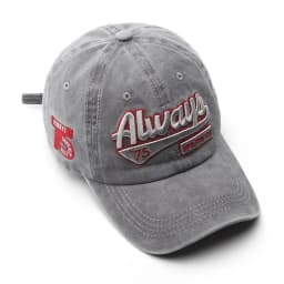 Retro Baseball Cap with 3D Embroidery “Always” – Unstructured Distressed Hat, Adjustable Metal D-Ring (56-60cm) Vintage Style