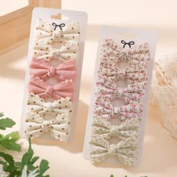 RAINBOW BOWS 2/6pcs Floral Print Hair Bow Clips for Girls Lace Side Pastoral Cotton Hairpin Barrettes Headwear Hair Accessories