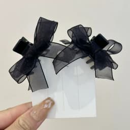 2Pcs Women Small Bow Hair Claw Clips Sweet Princess Headwear Fringe Hair Clips Barrettes for Girls Fashion Hair Accessories