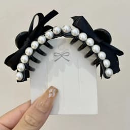 2Pcs Women Small Bow Hair Claw Clips Sweet Princess Headwear Fringe Hair Clips Barrettes for Girls Fashion Hair Accessories