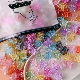 10pcs Girs Cute Colorful Transparent Flower Small Hair Claw Clip Lovely Hair Bang Side Clips Hairpin Barrette Hair Accessories