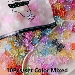 10pcs Girs Cute Colorful Transparent Flower Small Hair Claw Clip Lovely Hair Bang Side Clips Hairpin Barrette Hair Accessories