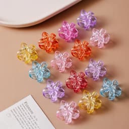10pcs Girs Cute Colorful Transparent Flower Small Hair Claw Clip Lovely Hair Bang Side Clips Hairpin Barrette Hair Accessories