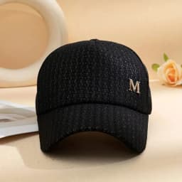 Letter M Decor Baseball Cap Trendy Solid Color Mesh Hats Lightweight Breathable Trucker Hats For Women Daily Use Spring & Summer