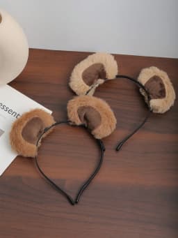 Woman Plush Lion Ear Headband Carnivals Cosplay Animes Character Hair Decor Makeup Live Broadcast Cosplay Party Headpieces