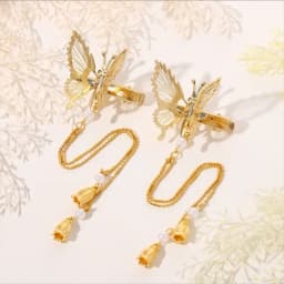 2pcs/set Women Butterfly Hairpin Vintage Elegant Tassel Hair Clip Moving for Girls Bangs Side Clip Trembling Hairpin Headdress