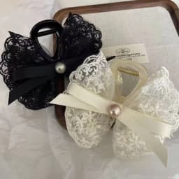 1pc French Super Fairy Lace Bow Hairpin Princess Hair Grab, Half Tie Hairpin Hair Shark Clip on the Back of the Head