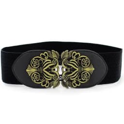 Ladies Wide Belt Vintage Buckle Waist Belt Women Elastic Stretch Corset Waistband PU Leather Dress Coat Decorative Belt