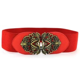 Ladies Wide Belt Vintage Buckle Waist Belt Women Elastic Stretch Corset Waistband PU Leather Dress Coat Decorative Belt