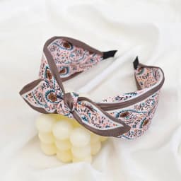 Fashion Paisley Headband for Women Wide-Brimmed Floral Hairband with Bow Tie and Rabbit Ears Turban Headwrap Girls Accessories