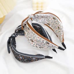 Fashion Paisley Headband for Women Wide-Brimmed Floral Hairband with Bow Tie and Rabbit Ears Turban Headwrap Girls Accessories