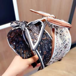 Fashion Paisley Headband for Women Wide-Brimmed Floral Hairband with Bow Tie and Rabbit Ears Turban Headwrap Girls Accessories