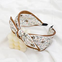 Fashion Paisley Headband for Women Wide-Brimmed Floral Hairband with Bow Tie and Rabbit Ears Turban Headwrap Girls Accessories