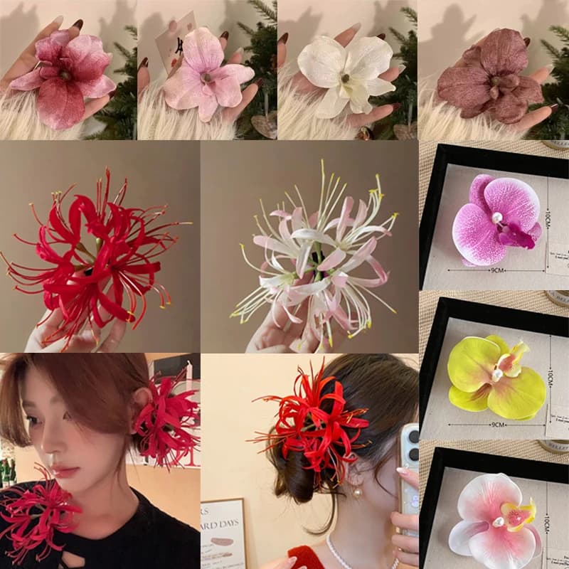Super Delicate Flower Hair Clip Seaside Atmosphere Clip Photo Hair Accessories Duckbill Clip Lily Hairpins Side Clips