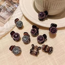 1Pc Mini Round Rhinestone Hair Claw Retro Zircon Women Girls Claw Clip Small Hairpins Hair Crabs Girls Hair Accessories Jewelry