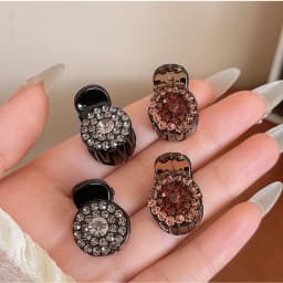 1Pc Mini Round Rhinestone Hair Claw Retro Zircon Women Girls Claw Clip Small Hairpins Hair Crabs Girls Hair Accessories Jewelry