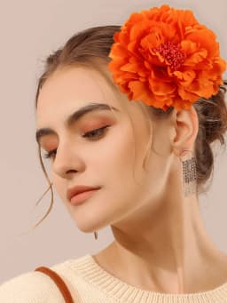Fashion Peony Flower Women Hair Clip DIY Straw Hat Accessories Beach Holiday Bohemia Emulation Girl Hair Barrettes Headband