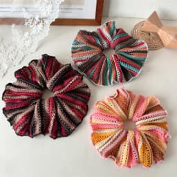 Large Women Knit Scrunchies Elastic Hair Band Ponytail Holder Tie Hair Hoop Scrunchy Rubber Band Women Hair Accessories Headwear