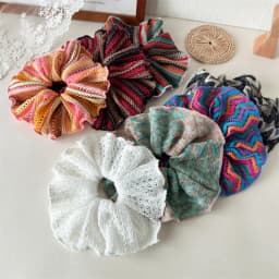 Large Women Knit Scrunchies Elastic Hair Band Ponytail Holder Tie Hair Hoop Scrunchy Rubber Band Women Hair Accessories Headwear