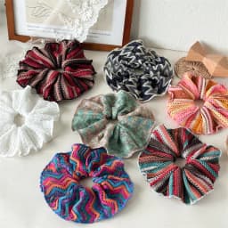 Large Women Knit Scrunchies Elastic Hair Band Ponytail Holder Tie Hair Hoop Scrunchy Rubber Band Women Hair Accessories Headwear