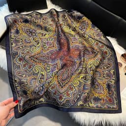 NEW Paisley Silk Square Scarf Women Satin Shawl Wrap Hijab Female Hair Band Wrist Luxury Headkerchief 70*70cm Echarpe Bandana