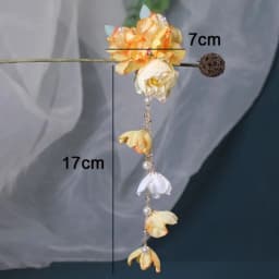 New Artificial Flower Floral Hairpin Forks U-shaped Tassel Hair Clip Fork Vinatge Chinese Style Tassel Headwear Hanfu