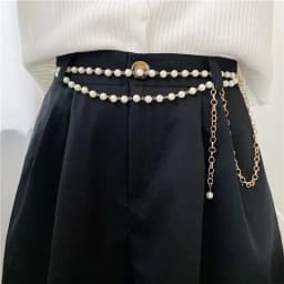 Layered Imitation Pearl Beads Tassel Belts Chains On Pants Fashion Dress Female Waist Chains Women Accessories Gifts