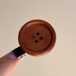 Retro Brown Cute Button Hair Clip Fun Woody Texture Sweet Side Clip Hair Hairpin Children's Accessories Kids Gift Women Girls