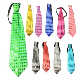 10pcs Men's Sequined Tie Banquet Parties Necktie 70s Retro Glitter Festival Party Clothing Accessories Wedding Party Gifts