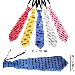 10pcs Men's Sequined Tie Banquet Parties Necktie 70s Retro Glitter Festival Party Clothing Accessories Wedding Party Gifts