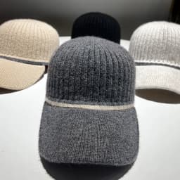Embellished Wool Baseball Caps Women Men Knitted Hat
