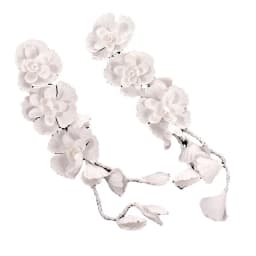 Elegant Flower Hair Clip White Silk Flower Bridal Hair Accessory Handmade Tassel Pearl Hair Clip For Women Girls Exquisite Clips