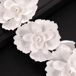 Elegant Flower Hair Clip White Silk Flower Bridal Hair Accessory Handmade Tassel Pearl Hair Clip For Women Girls Exquisite Clips
