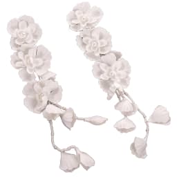 Elegant Flower Hair Clip White Silk Flower Bridal Hair Accessory Handmade Tassel Pearl Hair Clip For Women Girls Exquisite Clips