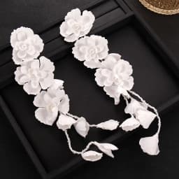 Elegant Flower Hair Clip White Silk Flower Bridal Hair Accessory Handmade Tassel Pearl Hair Clip For Women Girls Exquisite Clips