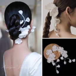 Elegant Flower Hair Clip White Silk Flower Bridal Hair Accessory Handmade Tassel Pearl Hair Clip For Women Girls Exquisite Clips