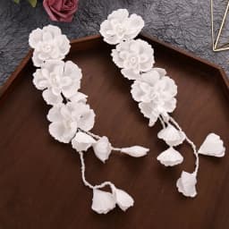 Elegant Flower Hair Clip White Silk Flower Bridal Hair Accessory Handmade Tassel Pearl Hair Clip For Women Girls Exquisite Clips