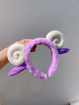 1pc Cute Fashion Cartoon Plush Sheep Horn Headband Women Wash Face Hair Hoop Headwear Girls Kid Hairband Headdress Accessories