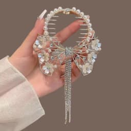 Women's Tassel Diamond Hair Clip Exquisite Glitter Maruko Headband Hair Claw Clip Elegant hair accessory For Girlfriend Wife