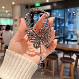 Women's Tassel Diamond Hair Clip Exquisite Glitter Maruko Headband Hair Claw Clip Elegant hair accessory For Girlfriend Wife