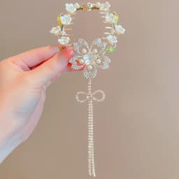 Women's Tassel Diamond Hair Clip Exquisite Glitter Maruko Headband Hair Claw Clip Elegant hair accessory For Girlfriend Wife
