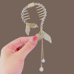 Women's Tassel Diamond Hair Clip Exquisite Glitter Maruko Headband Hair Claw Clip Elegant hair accessory For Girlfriend Wife