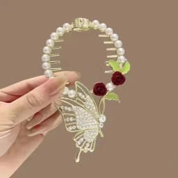 Women's Tassel Diamond Hair Clip Exquisite Glitter Maruko Headband Hair Claw Clip Elegant hair accessory For Girlfriend Wife