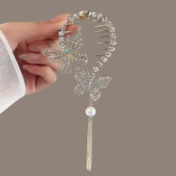 Women's Tassel Diamond Hair Clip Exquisite Glitter Maruko Headband Hair Claw Clip Elegant hair accessory For Girlfriend Wife